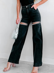 JEANS CON DETALLES DE STRASS