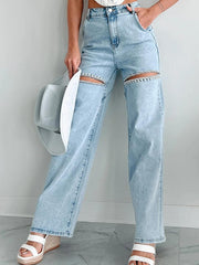 JEANS CON DETALLES DE STRASS