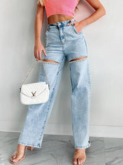 JEANS CON DETALLES DE STRASS