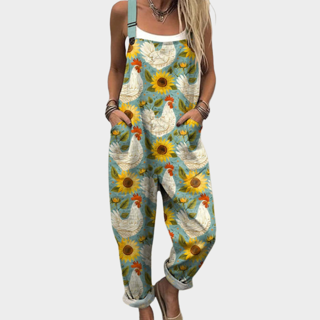 Overol estampado ultracómodo para un look a la moda y desenfadado
