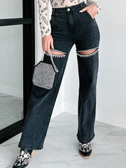 JEANS CON DETALLES DE STRASS