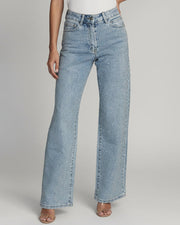 JEANS TIRO ALTO CON DETALLES DE PEDRERIA