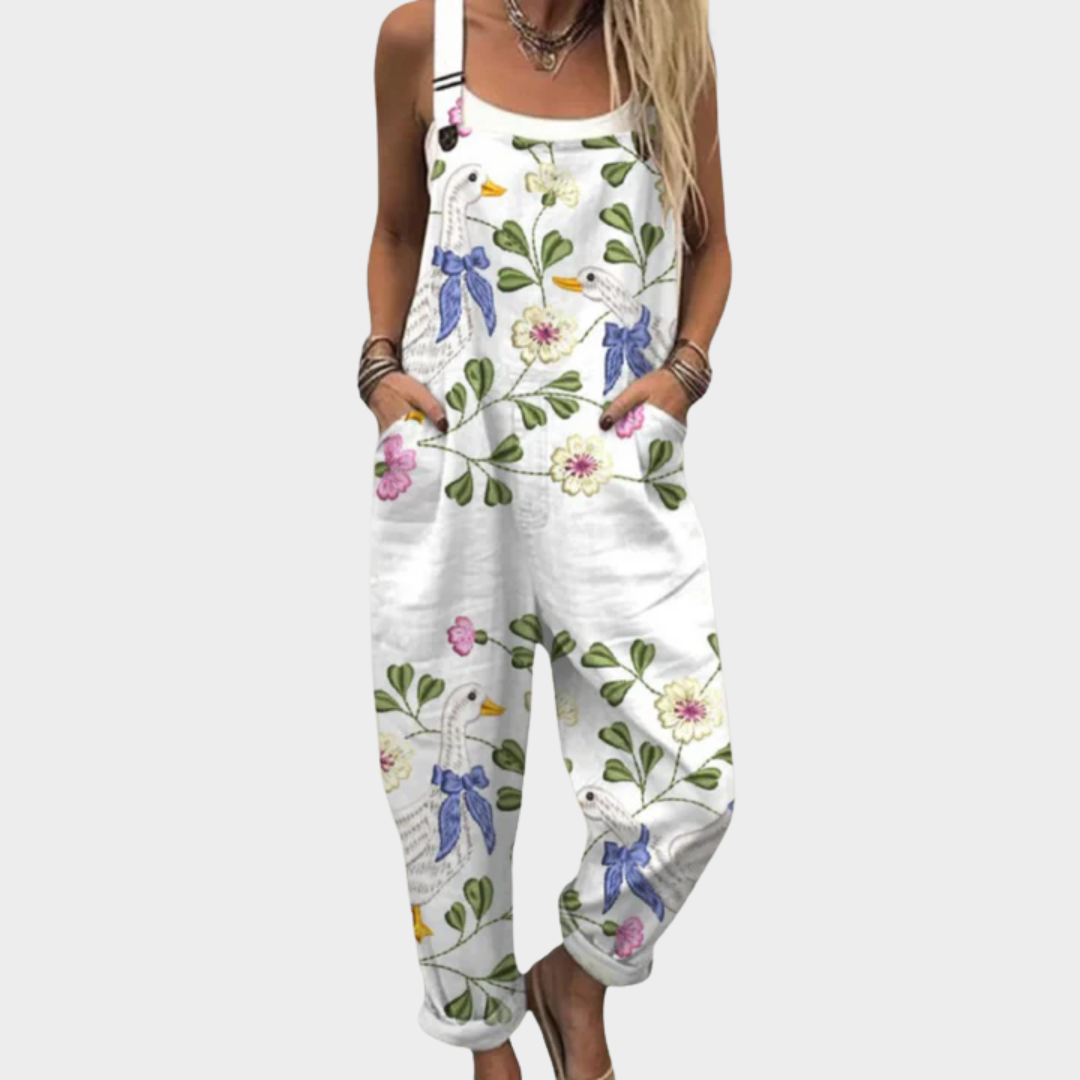 Overol estampado ultracómodo y a la moda
