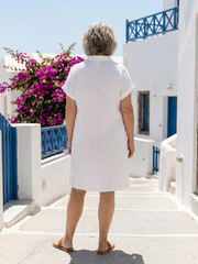 Elena | Vestido de manga corta con bolsillo delantero a la rodilla