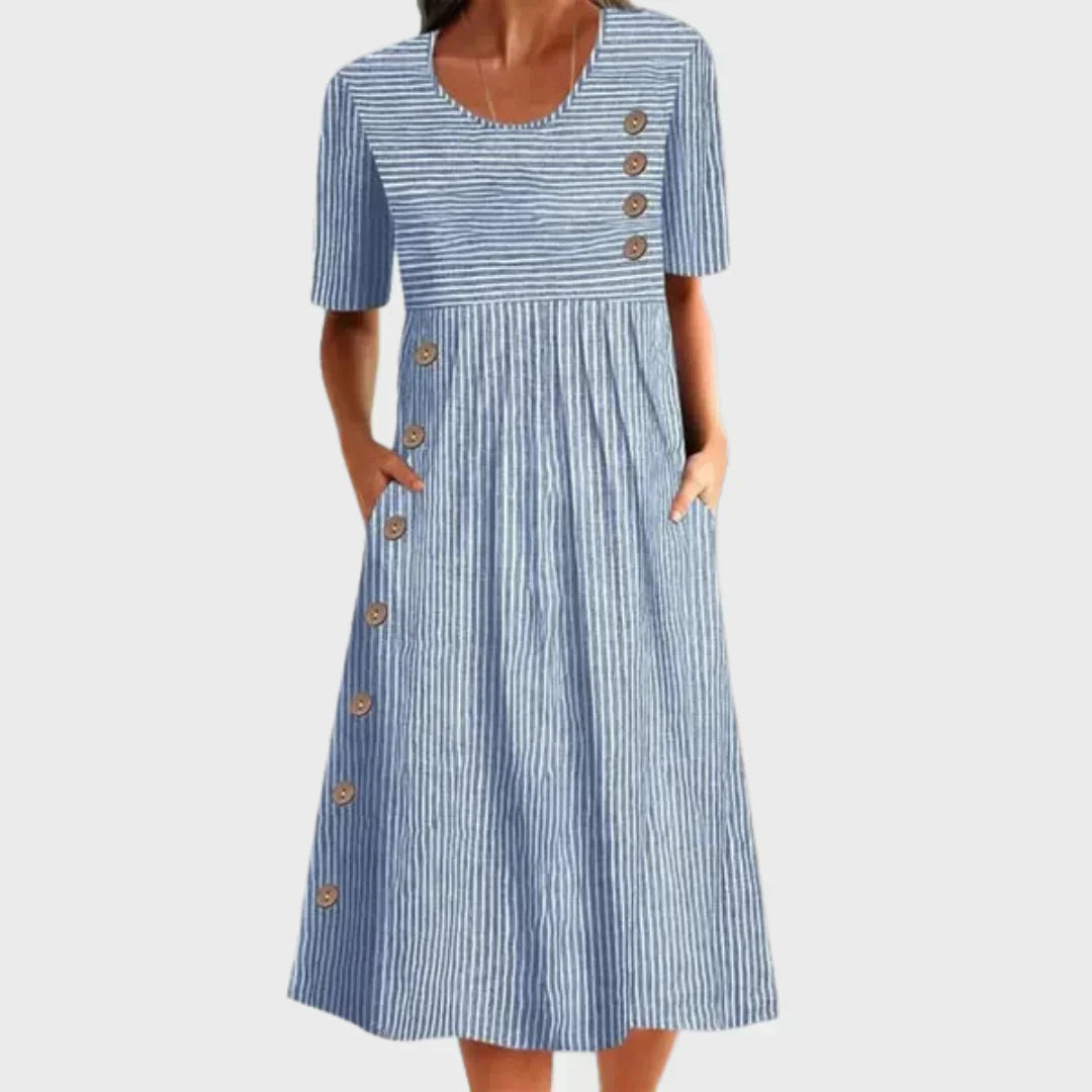 Nola | Vestido de Verano de Algodón Rayado