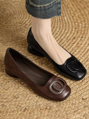 Chiara | Flats de Piel Vegana con Punta Cuadrada