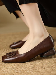 Chiara | Flats de Piel Vegana con Punta Cuadrada
