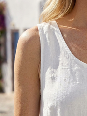Ismera | Vestido midi holgado sin mangas de cuello redondo