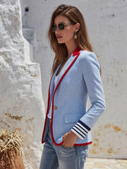 Alice | Blazer retro a rayas con bloques de color y 3 bolsillos