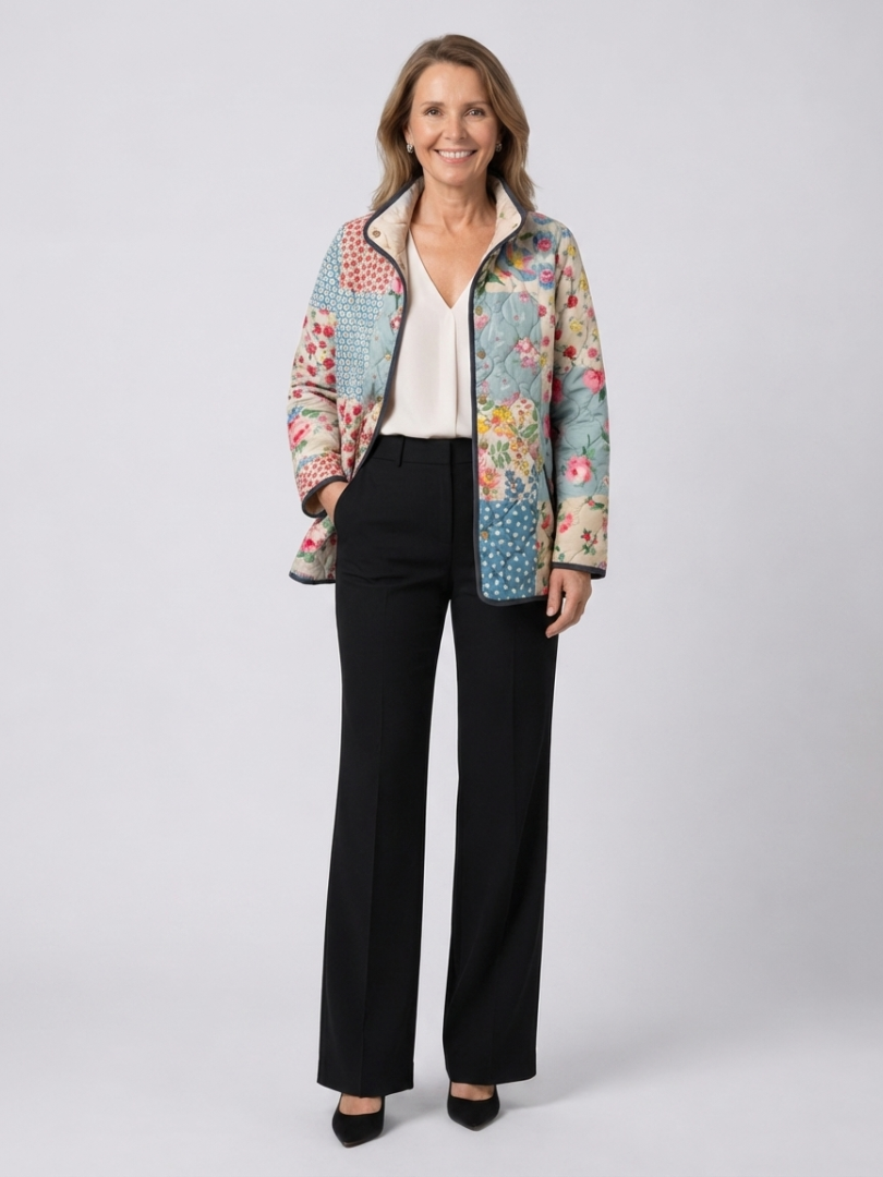 Urszula | chamarra acolchada para dama patchwork floral