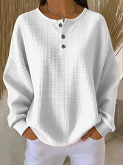 Milagros | Sudadera Henley de Textura Waffle