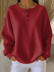 Milagros | Sudadera Henley de Textura Waffle
