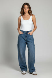 JEANS BALLOON CON EFECTO BRILLO