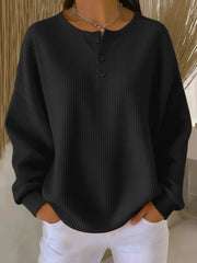 Milagros | Sudadera Henley de Textura Waffle