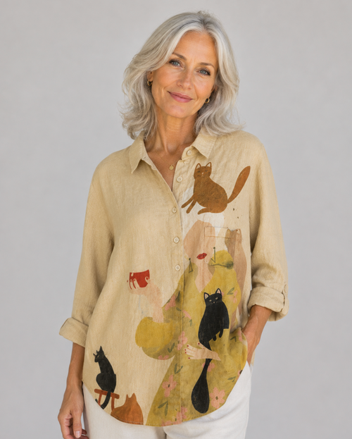 Ariane – Blusa de lino elegante para el verano