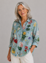 Béatrice | Blusa elegante de lino para el verano