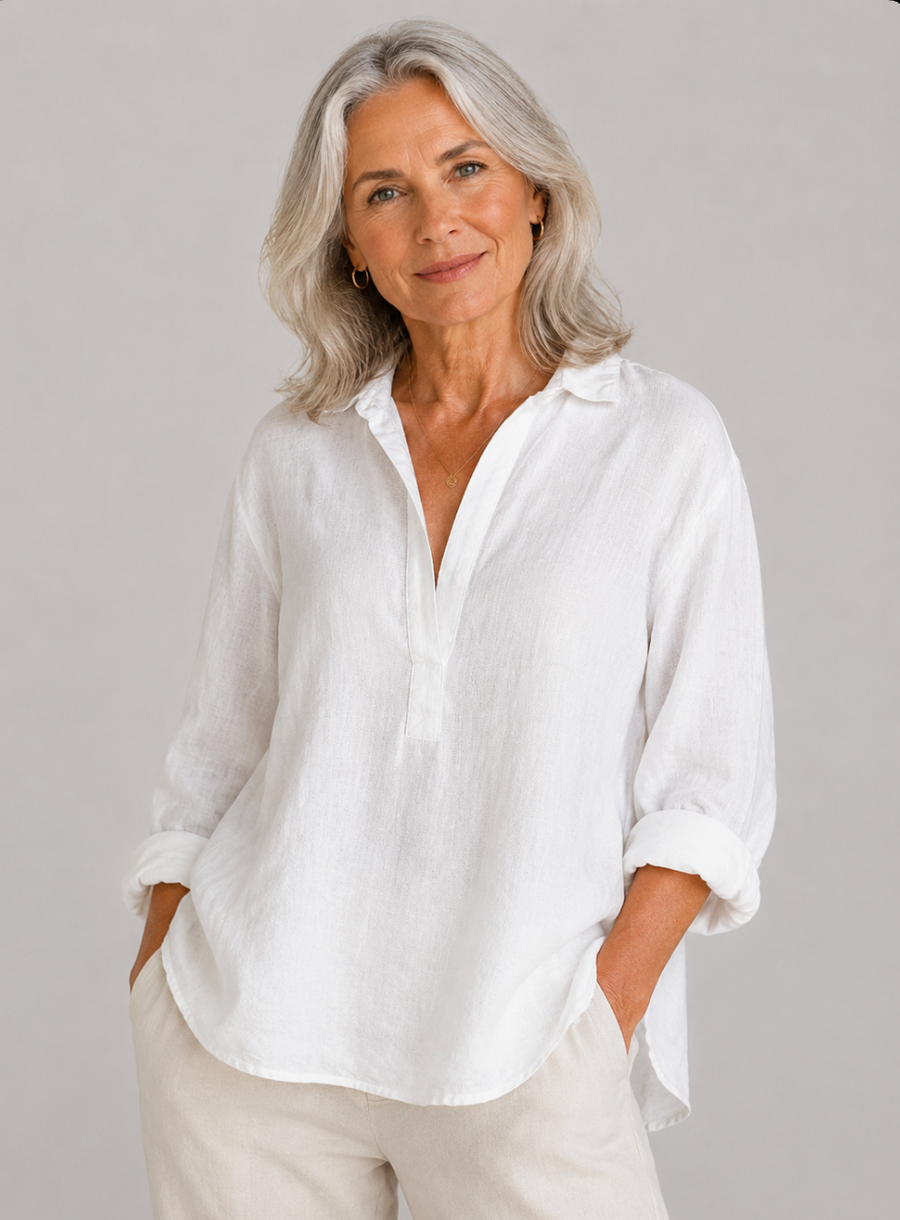 Andrea | Blusa elegante de lino para el verano
