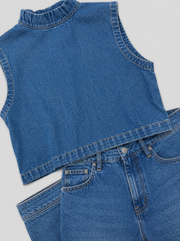 Conjunto de Mezclilla Azul Marino Minimalista