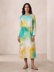 Vestido largo, fluido, elegante y cómodo