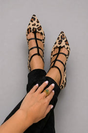 Bridget | Zapatillas de Tacón con Correa de Leopardo