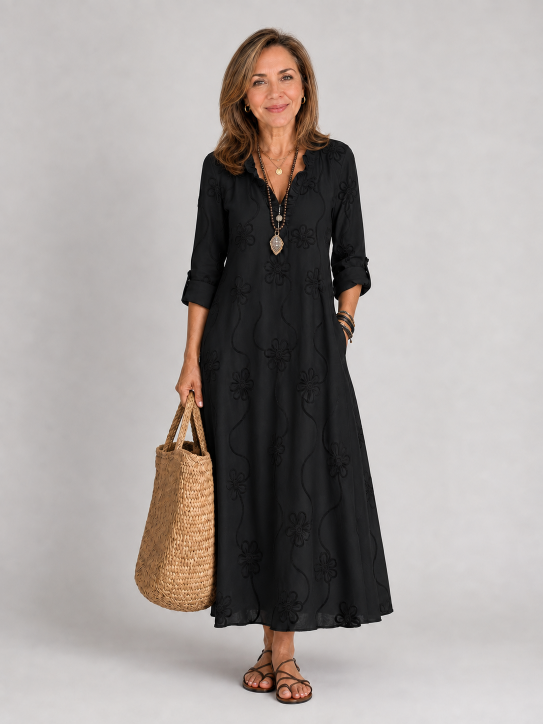 Sienna™ | Vestido de verano floral que disimula el abdomen