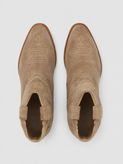 Alicia | Botas de vaquero Bassau en imitación de gamuza color beige