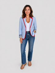 Alice | Blazer retro a rayas con bloques de color y 3 bolsillos