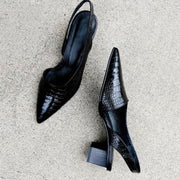 Elisa | Zapatillas de Tacón con Punta Ancha