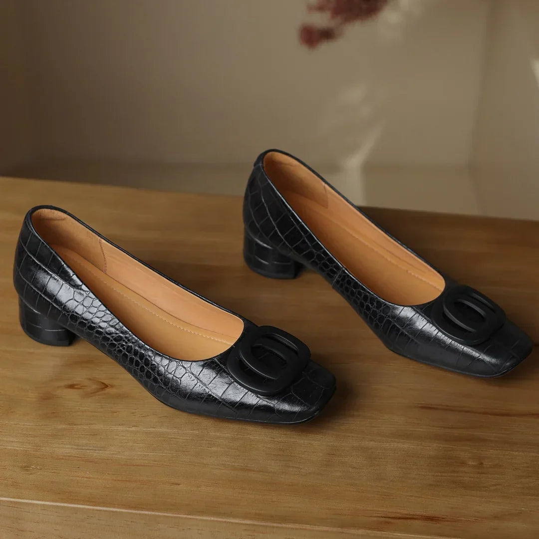 Zapatillas de bailarina Opium de cuero con estampado de cocodrilo
