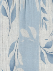 Solene | Vestido midi sin mangas con estampado de hojas azules