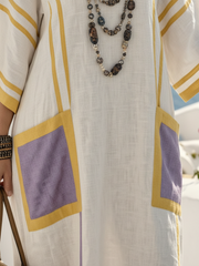 Zafira | Vestido maxi de escote en V, manga corta, con bolsillo