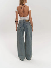 JEANS AZULES CON EFECTO TRANSPARENTE