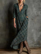 Margaux | Vestido camisero largo con cuello Vichy verde