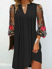 Camille | Vestido elegante con mangas floridas