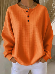 Milagros | Sudadera Henley de Textura Waffle