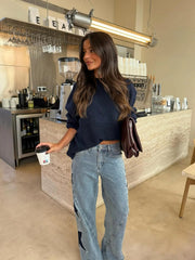 JEANS RECTOS CON PRINT DE ESTRELLAS