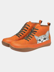Camilla | Botines de Piel Estilo Felino