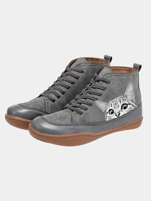 Camilla | Botines de Piel Estilo Felino