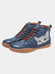 Camilla | Botines de Piel Estilo Felino