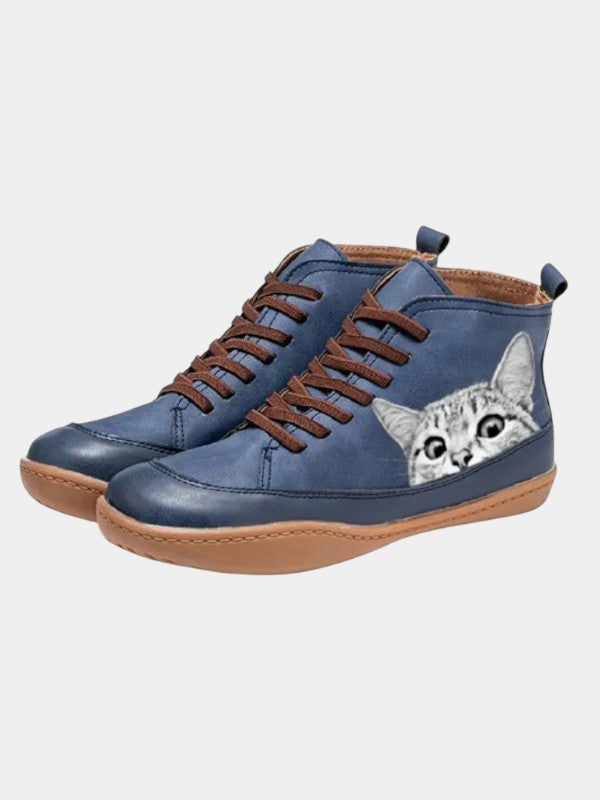 Camilla | Botines de Piel Estilo Felino