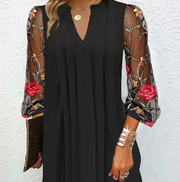 Camille | Vestido elegante con mangas floridas