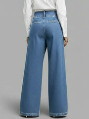 PANTALON DENIM WIDE LEG CRUZADO