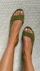 Sandalias de gamuza casuales, de tacón bajo y punta abierta